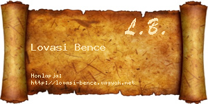 Lovasi Bence névjegykártya